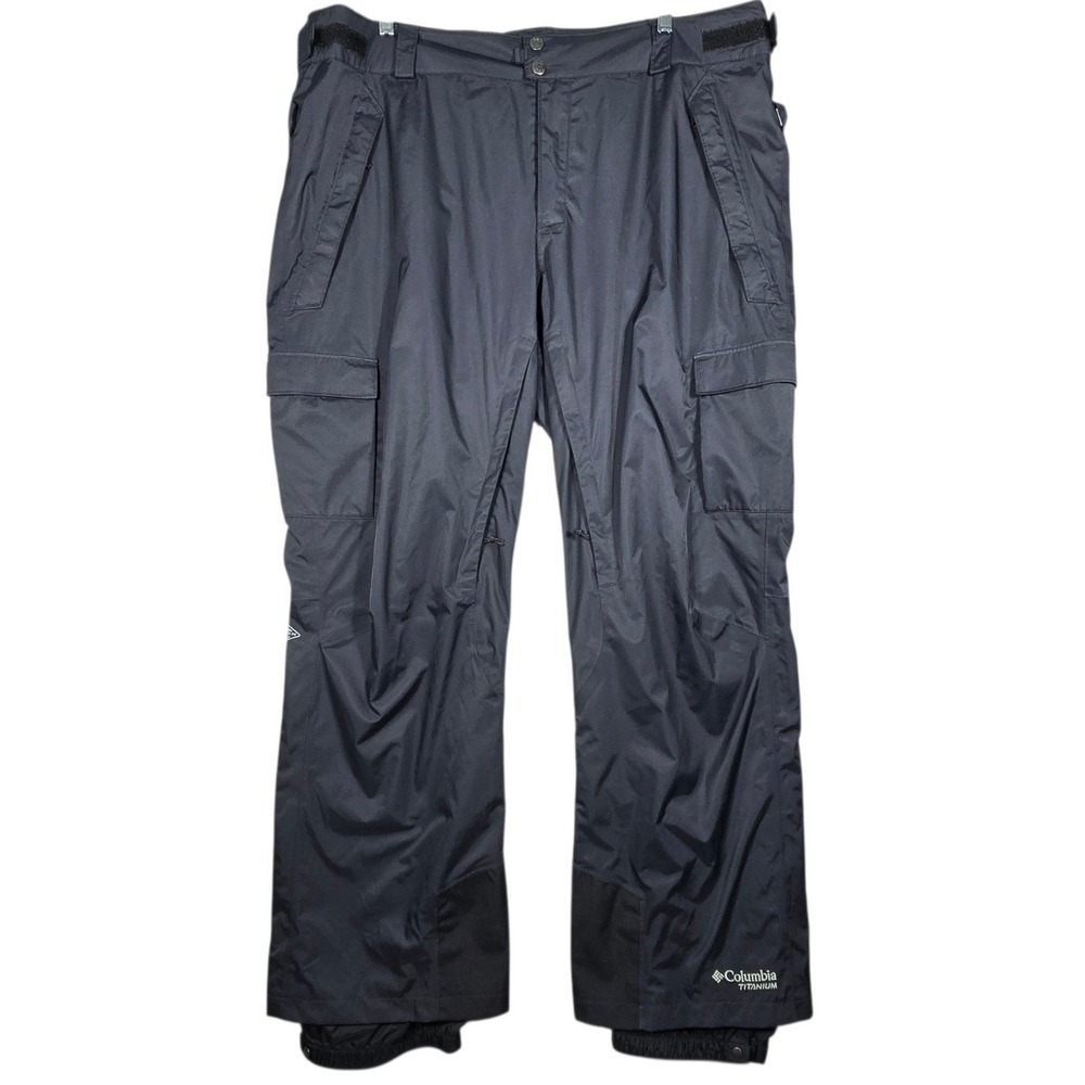 Columbia Titanium Snow Pants Mens XXL Black Omni Tech Waterproof Insulated Cargo